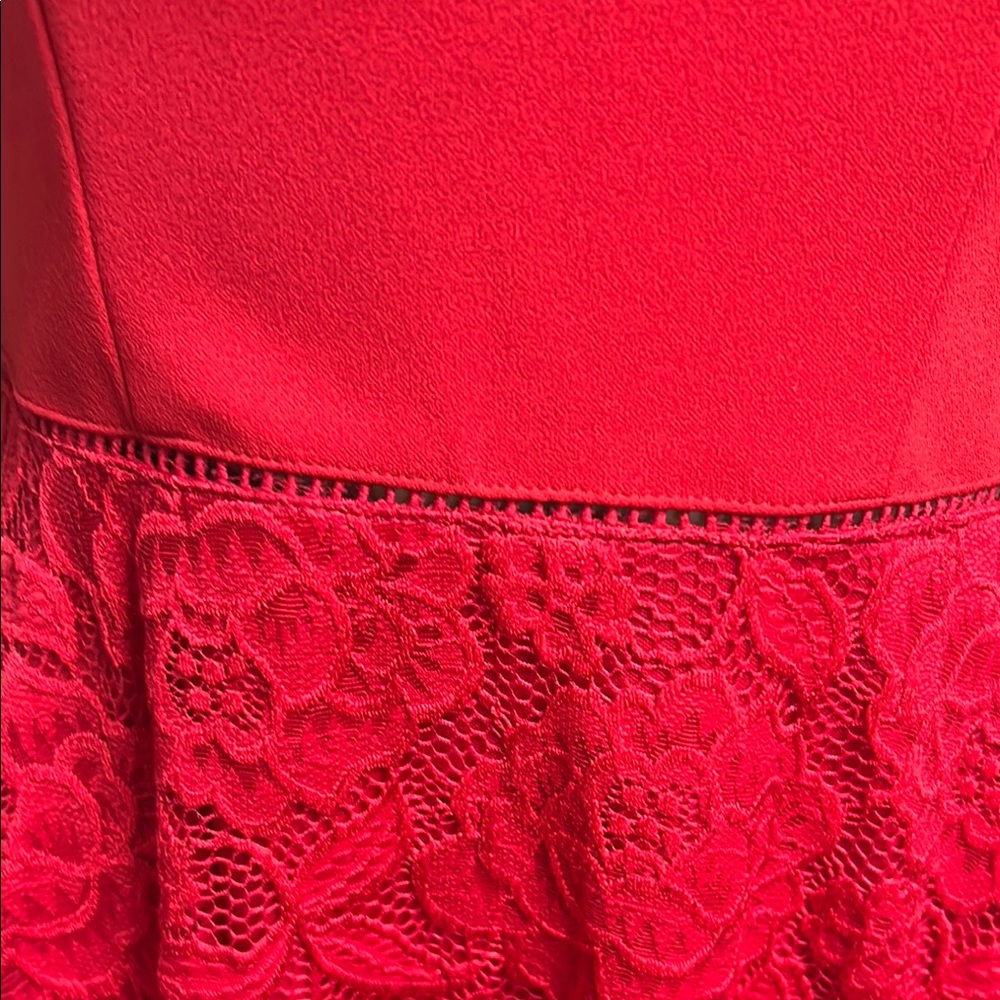 B Darlin Red Lace Mini Dress - Picture 2 of 7